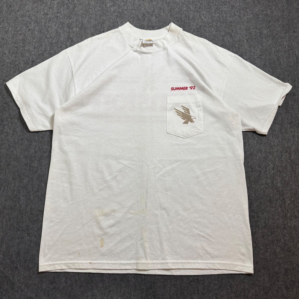 VTG 90s Deadstock Winston Cigarette Summer 92 Pocket T-Shirt XL White USA Made